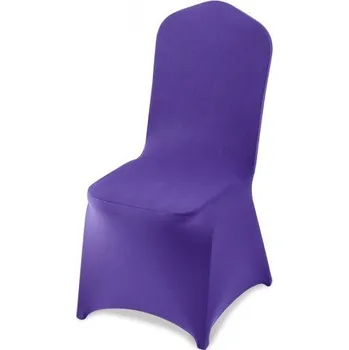 Potah na židli VEVOR 50 ks fialových potahů na židle, polyesterový spandexový potah na židle, strečové potahy na svatební, večeře, večeře, bankety, ploché potahy na židle, vhodné pro židle o rozměrech až 20,08 x 17,72 x 37,4 palce