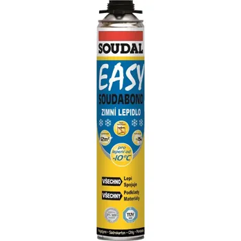 Montážní pěna Pěna lepicí pistolová zimní Soudal Soudabond Easy - 750 ml (Použití lepení mnoha typů izolačních materiálů v interiéru i exteriéru na široké spektrum podkladů lepení sádrokartonových desek lepení betonových a pórobetonových tvárnic při zdění dělících)