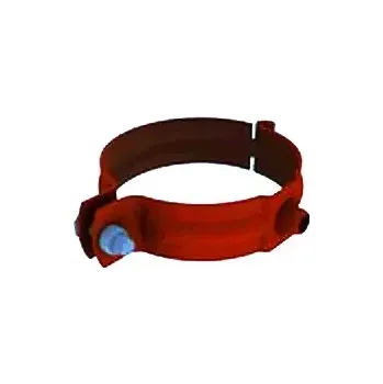 Střecha Objímka svodu ⌀80mm pozinkovaná FeZn lakovaná RAL 3009 červená oxid - šroubovací M10