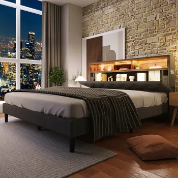 Postel Dřevěná manželská postel Arhatreya 140x200 cm šedá