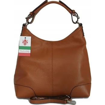 Vera Pelle kožená kabelka vak z pravé kůže hnědá