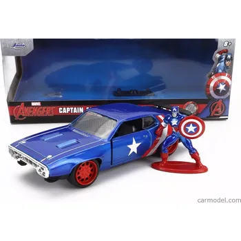 autíčko Jada Plymouth Gtx With Captain America Figure 1972 1:32 Modrá Červená Bílá