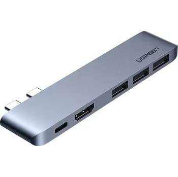 USB hub UGREEN Adaptér Rozbočovač Hub 2x USB-C na 3x USB 3.0 HDMI pro MacBook Pro
