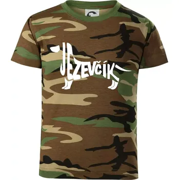 Chlapecké oblečení Jezevčík - CZ - Dětské maskáčové triko - 146 cm/10 let ( Hnědý maskáč )