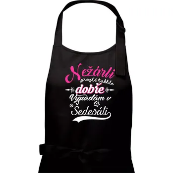 Kuchyňská zástěra Nežárli - 60 - Dámská zástěra na vaření - Univerzální velikost ( Černá )