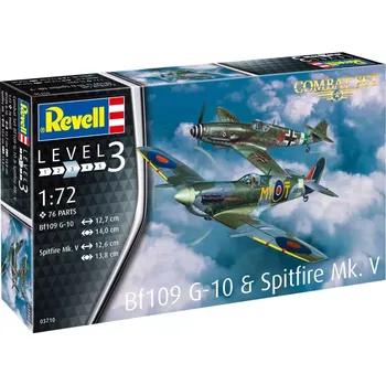 Plastikový model Corfix Plastic Modelkit letadla 03710 - Bf109G-10 & Spitfire Mk.V (1:72)