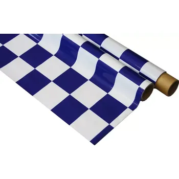 Modelářský materiál Super Flying Model IronOnFilm - kostkovaná bílo/modrá velká 0.6x2m