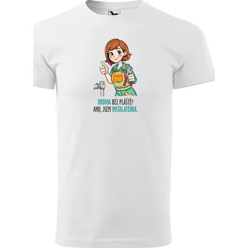 Pánské tričko Sablio Tričko s potiskem Ano, jsem instalatérka - bílé 4XL