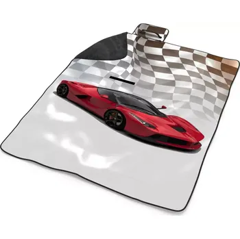 deka Sablio Plážová deka Ferrari Závodní vlajka: 200x140 cm