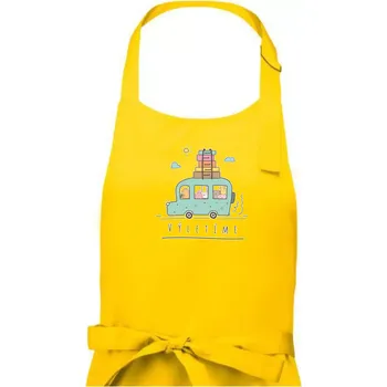 Kuchyňská zástěra Výletíme obytňák kreslený - Dámská zástěra na vaření - Univerzální velikost ( Žlutá )