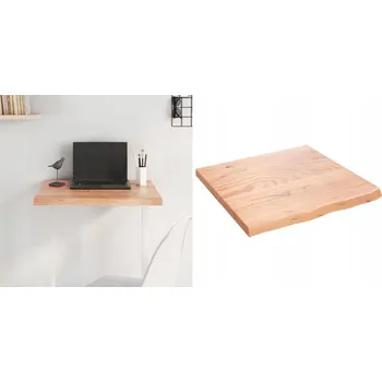 Konferenční stolek Stolní deska, světle hnědá, masivní dubové dřevo, 60x60x(2-4) cm