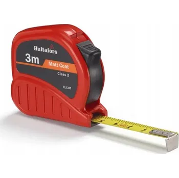 metr Ocelový svinovací metr Hultafors 3 m s gumovou širokou brzdou a ocelovým hákem