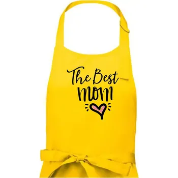 Kuchyňská zástěra Best mom pod sebou - Dámská zástěra na vaření - Univerzální velikost ( Žlutá )