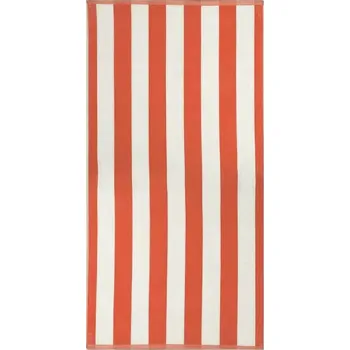 Plážová osuška KABANA, oranžové pruhy, froté, 90x170cm