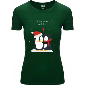 Dámské tričko Vánoční Dámské Tričko s Roztomilým Potiskem Tučňáků M