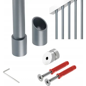 Zábradlí Šikmé zábradlí na schody 32 st. sloupek průměr 25 mm antracit 200 cm Naxo