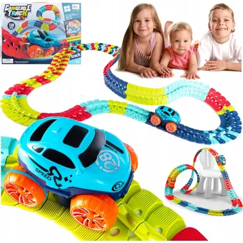 autodráha Flexibilní autodráha XXL Závodní dráha 3,2 m + LED auto