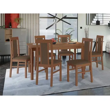 Jídelní stůl Jídelní sestava 6+1 HARDIN 4 - olše / hnědá 2