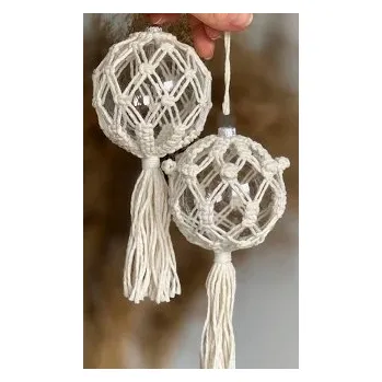 Vánoční ozdoba Vánoční vánoční koule z makramé - sada kusů kusů
