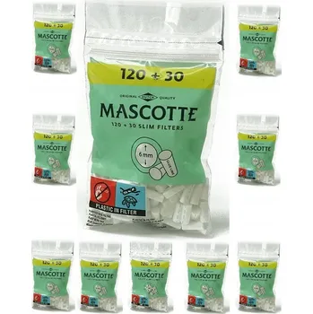 Cigaretové filtry MASCOTTE SLIM 6mm 150 ks (120 + 30) x 10 balení