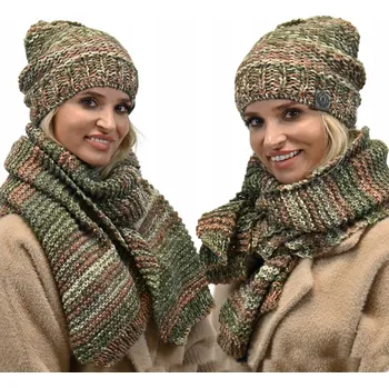 Čepice Alur sada čepice a šála Podzim Zima stylová Be3 Dámská sada Čepice s fleecem + šála univerzální velikost vícebarevná
