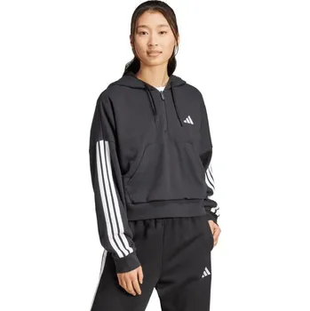 Dámská mikina Dámská mikina adidas Essentials French Terry Quarter-Zip Hoodie black JN1956 L