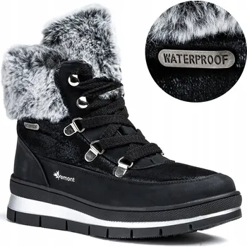 Dámská zimní obuv Sněhule VODĚODOLNÉ pohodlné kotníkové boty zateplené kožíškem lehké ZIP Vemont