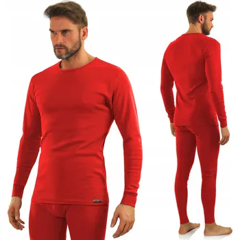 Pánské tričko Sesto Senso tričko Pánské tričko kulatý dlouhý rukáv červené velikost XL