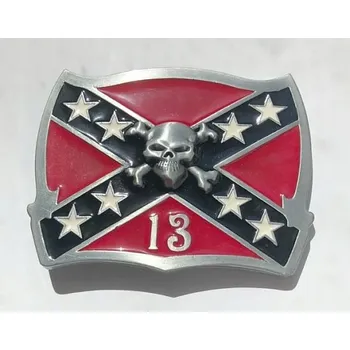 Opasek Spona na opasek Rebel lebka Konfederace 13 vlajka