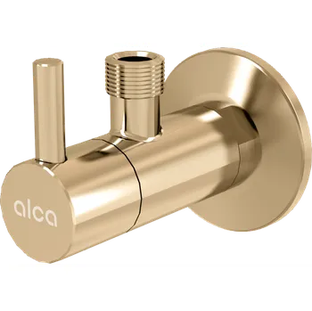 Instalatérský materiál Alca Ventil rohový s filtrem 1/2" × 3/8", kulatý, GOLD-lesk ARV001-G-P