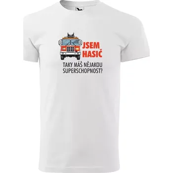 Sablio Tričko s potiskem Jsem hasič, taky máš nějakou superschopnost? - bílé M