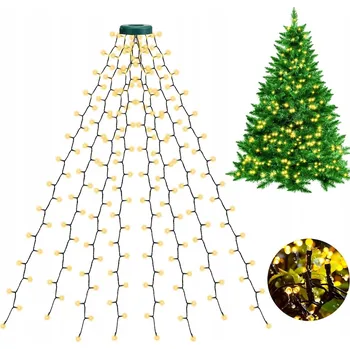 Vánoční dekorace VÁNOČNÍ OSVĚTLENÍ NA STROMEČEK 280 LED Teplá bílá Vnitřní Venkovní OSVĚTLENÍ 2M