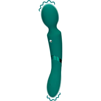 Vibrátor Shots Loveline Double Sided Vibrating Wand a vibrační masážní hlavice 23,5 x 3,5 cm