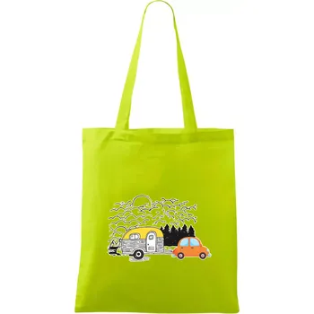 S obytňákem v lese - Taška bavlněná - 42 x 38 cm ( Limetková )