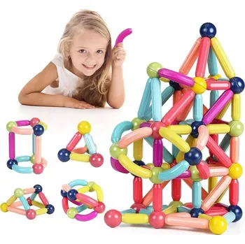 ostatní stavebnice VELKÉ MAGNETICKÉ STAVEBNICE STAVEBNICE XXL 64 dílků