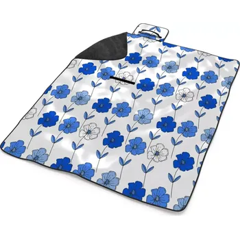 deka Sablio Plážová deka Modré květiny: 200x140 cm