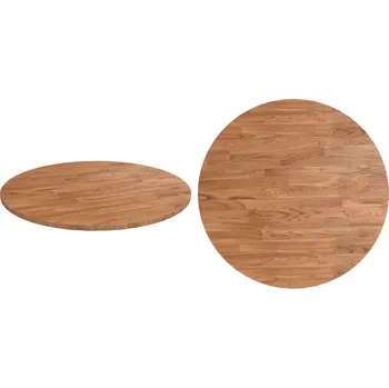 Konferenční stolek Masivní dub, Kulatý deska stolu, Ø50x1,5 cm, světle hnědá