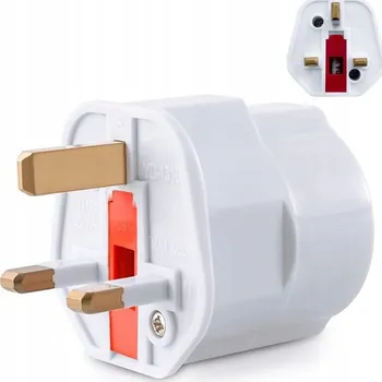 Adaptér / Přechodka zásuvky z PL / EU na UK (anglickou) s pojistkou