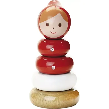Dřevěná hračka Vilac Dřevěná nasazovací věž Červená karkulka - poškozený obal