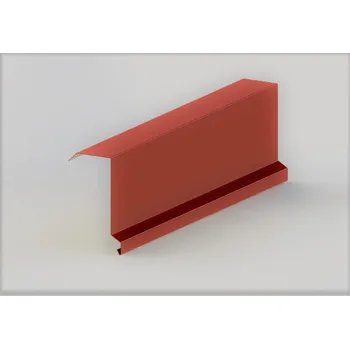 Střecha Závětrná lišta horní s okapnicí r.š.250mm pozink Lakovaná RAL 3011 červená jas dl.2m