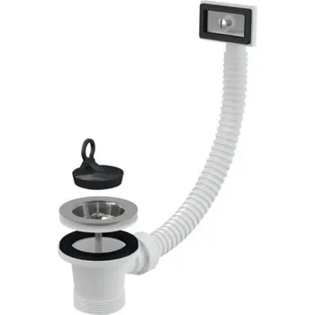 Sifon Výpusť s přepadem veporit 1 1/2" bílá nerezová ocel VP331