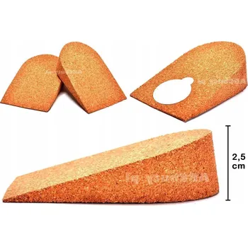 Pracovní obuv 41/46 PÁNSKÉ KORKOVÉ PODPATĚNKY KLÍNY ZVYŠUJÍCÍ VLOŽKY 2,5 cm KOREK 25 MM