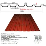 Trapézový plech 35/N lakovaný pozink 0.5mm RAL 3009 červená oxid dl.8mb (Kvalitní Česká pozinkovaná plechová krytina Lakovaná)