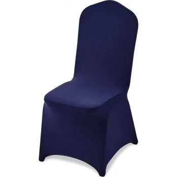 Potah na židli VEVOR 50 ks tmavě modrých potahů na židle, polyesterový spandexový potah na židle, strečové potahy na svatební, večeře, bankety, bankety, ploché potahy na židle, vhodné pro židle o rozměrech až 20,08 x 17,72 x 37,4 palce