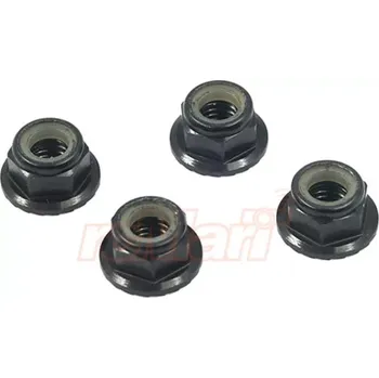 RC model Yeah Racing Hliníkové matice kol 5mm Lock Nut 4ks - Černé