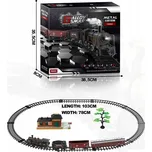 Vláčkodráha s kouřící lokomotivou světlem a hudbou