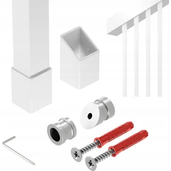 Šikmé zábradlí na schody 32 st. sloupek 25 x 25 mm bílé 148 cm Paxo