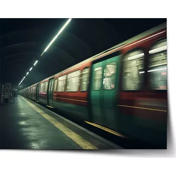 Plakát Sablio Plakát Metro v tmavé stanici - 60x40 cm
