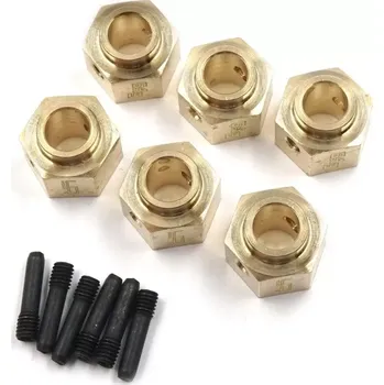 RC náhradní díl Yeah Racing Mosazný Hex adaptér 12x8mm Offset pro Traxxas TRX-6, 6ks