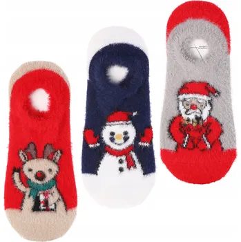 Dámské oblečení 3x Ponožky Ponožky Nízké Dámské Vánoční Teplé MORAJ velikost 35-38